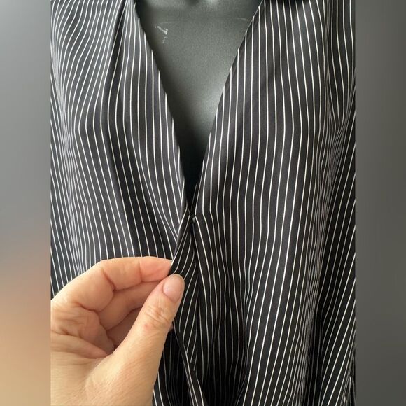 RAG & BONE  BLACK/WHITE STRIPE FELIX POPOVER 100% Silk Size SP - Picture 10 of 16